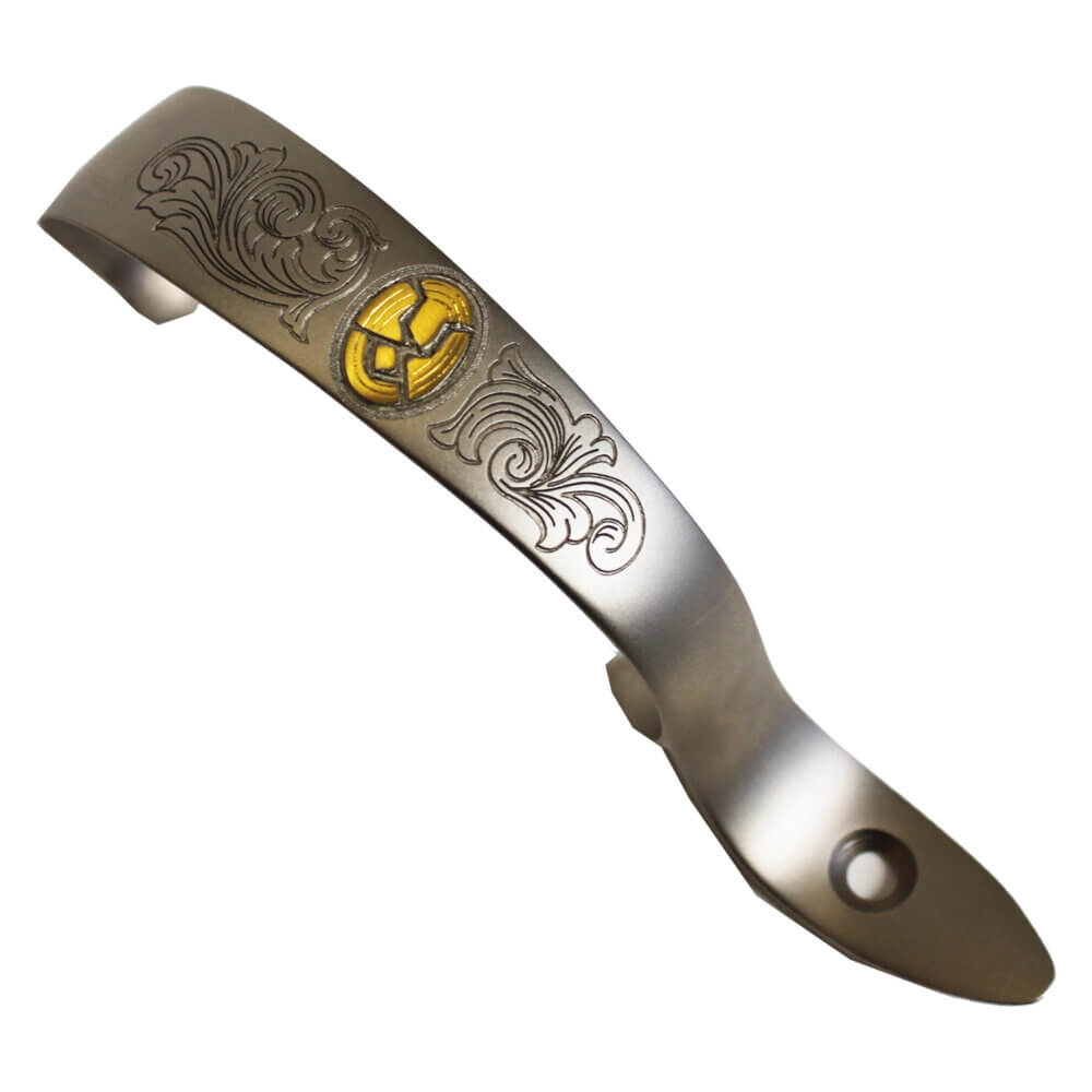 K-80, Trigger Guard, Nickel, Gold Broken Target Super Scroll